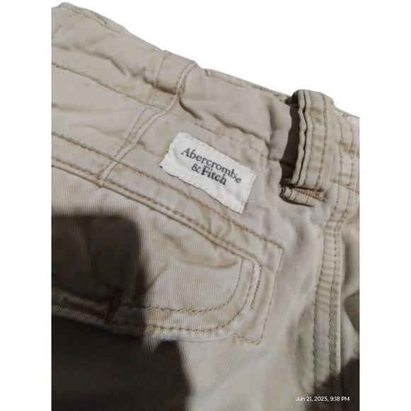 Y2K Abercrombie & Fitch Men's size 30 Distressed Tan Cargo Shorts Grungecore - Picture 10 of 12